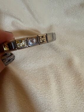 Vintage Italian Charm Bracelet Silver Tone Y2K Modular Links Star Cat Lipstick